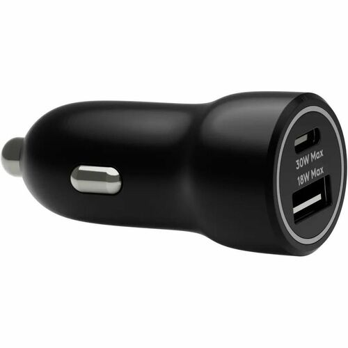 dbramante1928 re-charge - Autoladegerät - USB-C 30W+USB-A 18W-BLK. Aufladetyp: Auto, Energiequelle: Zigarettenanzünder, Au
