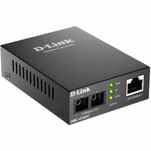 D-Link DMC-G10SC Transceiver/Media Converter - 2 Port(s) - 1 x Network (RJ-45) - 1 x SC - Twisted Pair, Optical Fiber - Si