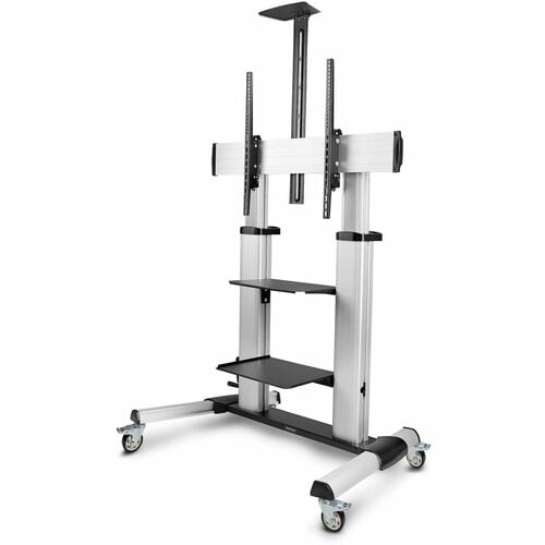 StarTech.com Supporto TV su ruote, per schermi piatti fino a 100 pollici/100Kg, carrello mobile regolabile in altezza a ma