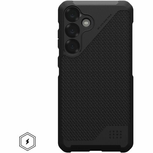 Urban Armor Gear Metropolis LT Case for Samsung Galaxy S25+ Smartphone - Hex Pattern - Kevlar Black - Drop Resistant, Impa