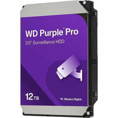 WD Purple Pro WD122PURP 12 TB Hard Drive - 3.5" Internal - SATA (SATA/600) - Conventional Magnetic Recording (CMR) Method 