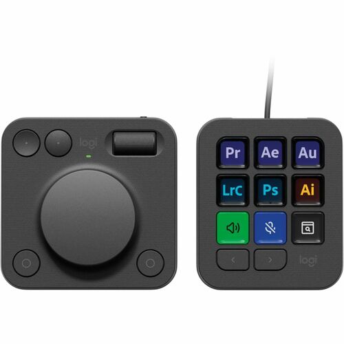 Logitech MX Creative Console Keypad & Dial - USB Type C Cable Keypad - Keyboard/Keypad Color: Graphite - Wireless Bluetoot