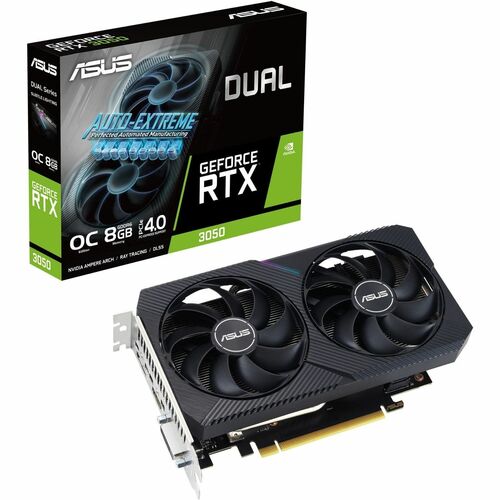 Scheda video Asus NVIDIA GeForce RTX 3050 - 8 GB GDDR6 - 7680 x 4320 - 1,85 GHz Boost Clock - 128 bit Ampiezza bus - PCI E