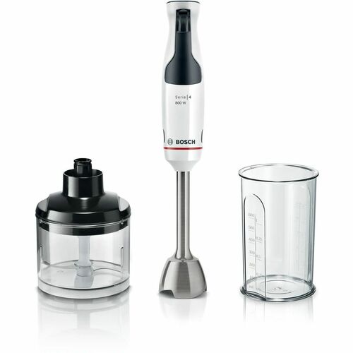 Frullatore a mano Bosch ErgoMaster MSM4W420 - Con dorsi plastici - Taglia - 800 W - 4 Pezzi - 1,40 m - 230 V ca - Bianco