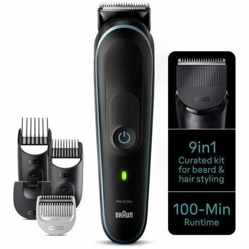 Trimmer Braun MGK5411 - Blu, Nero - x Acciaio inox Lame - senza filo - 1,67 Ora Tempo di funzionamento massimo batteria - 