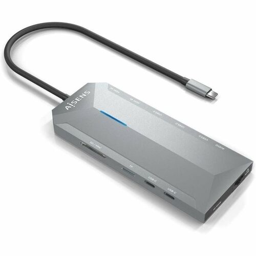 USB-C DOCK 12EN1 USB-C A 2XHDMI RJ45 USB-A USB-C SD/MICRO GRIS 1