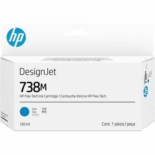 HP 738M Original Inkjet Ink Cartridge - Cyan - 1 Pack - 130 mL