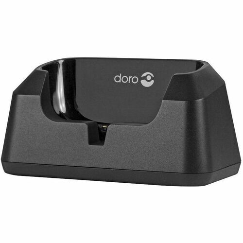 Doro Wired Cradle for Mobile Phone - Charging Capability - USB - 1 x USB - Black - Desktop