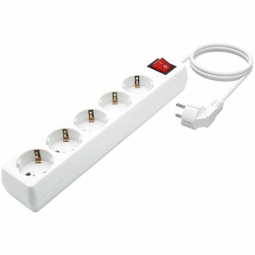 BASE MULTIPLE 5 SWITCH SOCKETS 3X1.5MM2 WHITE 1.4M