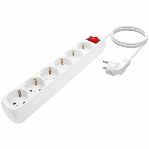 BASE MULTIPLE 6 SWITCH SOCKETS 3X1.5MM2 WHITE 1.4M