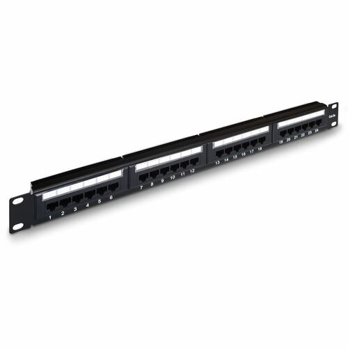 24-PORT PATCH PANEL RJ45 CAT.5E UTP 19 1U DUAL IDC BLACK