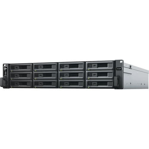 Synology RX1223RP 驱动器机箱 - Mini-SAS 主机接口 - 2U 可机架安装 - 热插拨托架 - 12 x 支持硬盘 - 12 x 支持SSD - 12 x 总跨数 - 12 x 2.5寸/3.5寸架槽