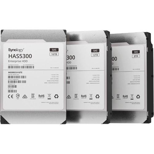Synology HAS5300 HAS5300-12T 12 TB 硬盘 - 3.5" 内置 - SAS (12Gb/s SAS) - 存储系统 设备支持 - 7200rpm - 550 TB 热电平衡写入（TBW） - 512e Format
