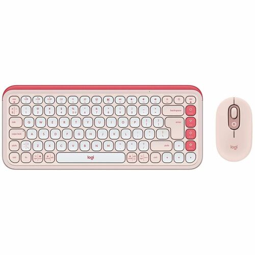 Logitech POP Icon Combo Keyboard & Mouse - QWERTY - English (US) - Wireless Bluetooth Keyboard - Keyboard/Keypad Color: Of