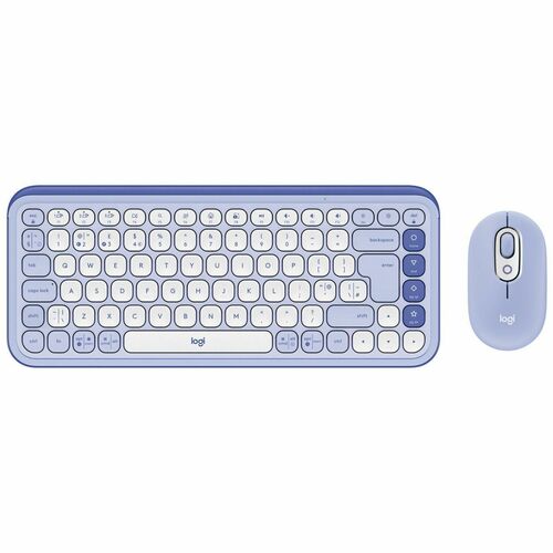 Logitech POP Icon Combo Keyboard & Mouse - QWERTY - English (UK) - USB Wireless Bluetooth Keyboard - Keyboard/Keypad Color
