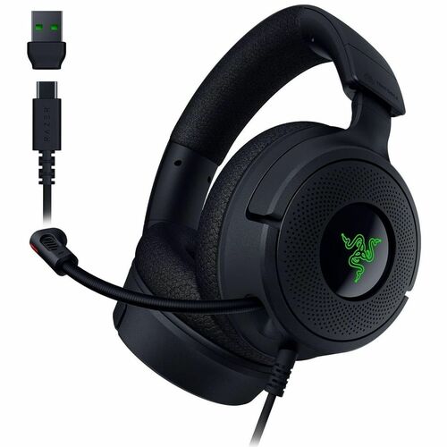 Razer Kraken V4 X Gaming Headset - Stereo - USB Type A - Wired - 32 Ohm - 20 Hz to 20 kHz - Over-the-head, On-ear - Binaur