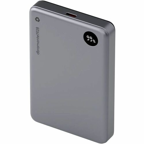 dbramante1928 ApS Recharge Power Bank - Grey - 10000 mAh - 3 A, 2.22 A, 1.67 A - 5 V DC, 9 V DC, 12 V DC Output - 5 V, 9 V