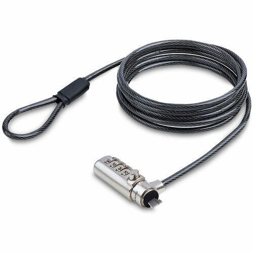 StarTech.com Slim Cable Lock For Notebook, Docking Station, Monitor, Projector - TAA Compliant - 2.01 m Cable - Resettable