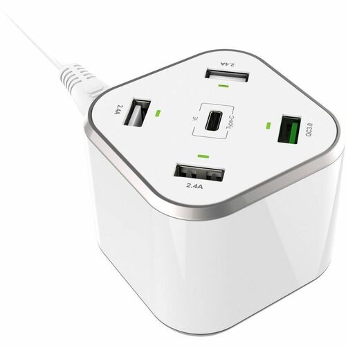 CHARGER DESKTOP 48W 5 EN 1 3XUSB-A 1XUSB-C 1XUSB QC3.0 WHIT