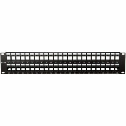 D-Link 48 Port(s) Network Patch Panel - Category 5e, Category 6, Category 6a - Black - 48 x RJ-45 - 1U High - 19" Wide