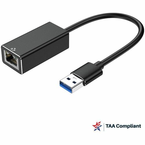 4XEM USB-A 3.2 to 1 Gbps RJ-45 Ethernet Adapter - TAA - 1 x USB 3.2 (Gen 1) Type A - Male - 1 x RJ-45 Network - Female - S
