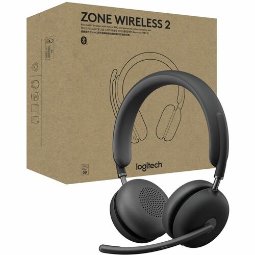 Logitech Zone Wireless 2 Noise Canceling Headset with Hybrid ANC, Native Bluetooth - Microsoft Teams Certification - Stere