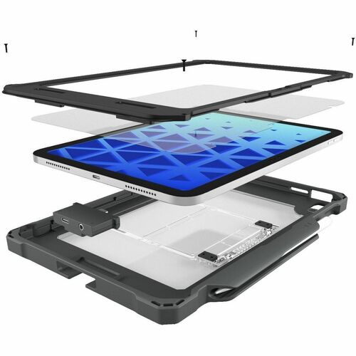 MAXCases Shield Extreme-X2 for iPad 10 10.9" w/3.5 mm Adapter and Tamper-Resistant Design (2022) (Black Bezel-Gray Case) -