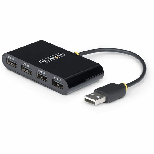 StarTech.com Hub USB 2.0 de 4 Puertos - Hub USB Alimentado por el Bus - 480Mbps - Hub Portátil Externo USB - Concentrador 