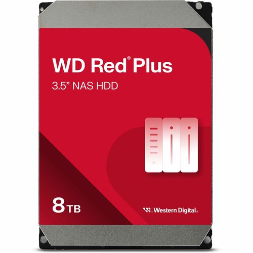 WD Red Plus WD80EFPX 8 TB Hard Drive - 3.5" Internal - SATA (SATA/600) - Conventional Magnetic Recording (CMR) Method - NA