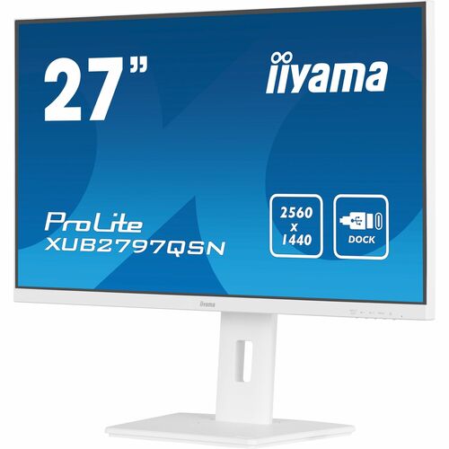 iiyama ProLite XUB2797QSN-W2 27 Zoll Class WQHD LED-Monitor - 16:9 Format - Matt-weiß - 68,6 cm (27 Zoll) Viewable - IPS-T