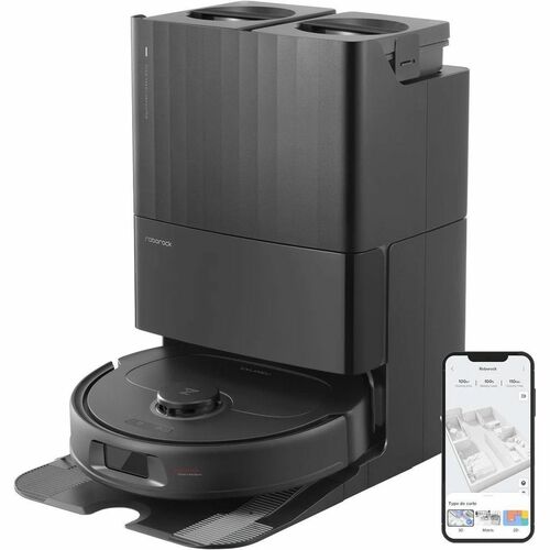 Robot Vacuum Cleaner Roborock Qrevo Plus senza filo - Nero - 60 W Motore - 330 mL Capacità polvere - 80 mL Capacità serbat