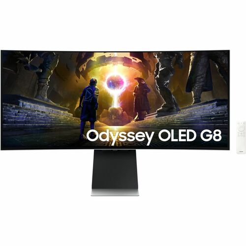 Samsung Odyssey OLED G8 S34DG850SU 34" Class UWQHD Curved Screen Gaming OLED Monitor - 21:9 - Silver - 86.4 cm (34") Viewa
