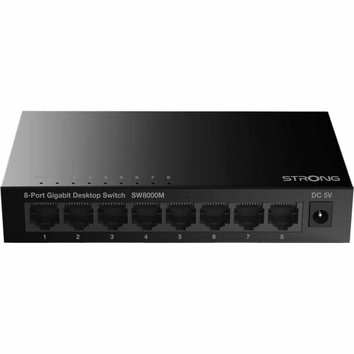 Switch da tavolo a 8 porte Gigabit RJ45 10/100/1000 Mbps in metallo