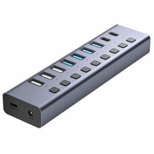 4XEM 10-port USB 3.0 Hub with Gigabit Ethernet - USB Type C - 640 MB/s - Keyboard, Mouse, Printer, Hard Drive, Notebook, D