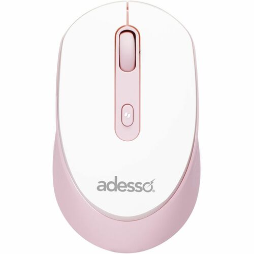 Adesso iMouse A30P Wireless Mouse with AI CoPilot Shortcut Button (Pink) - Optical - Wireless - 30 ft - Radio Frequency - 