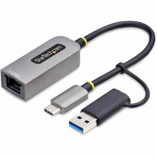 StarTech.com 2.5GbE USB-C to Ethernet Adapter with USB-A Converter, NBASE-T NIC, USB 3.0 Type-C 2.5/1G Multi Speed Network