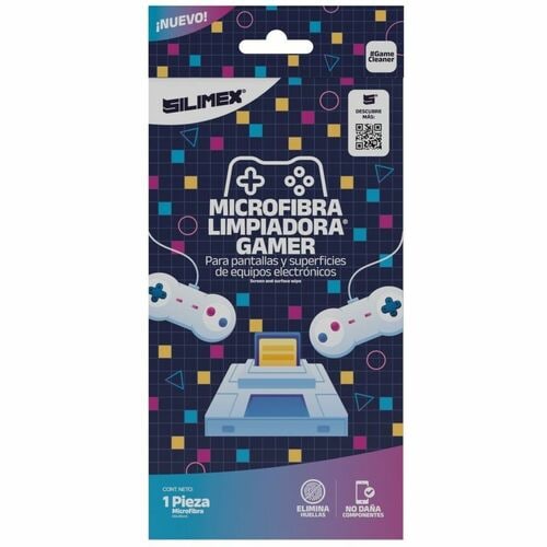 Silimex Tela para limpieza para Electrónica, Computador, Juegos, Mando de juego, Consola de juegos, Accesorios Videojuegos, Equipos - Resistencia a arañazos - Microfibra - 1 Pieza
