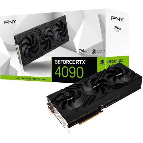 PNY NVIDIA GeForce RTX 4090 Graphic Card - 24 GB GDDR6X - 7680 x 4320 - 2.24 GHz Core - 2.52 GHz Boost Clock - 384 bit Bus