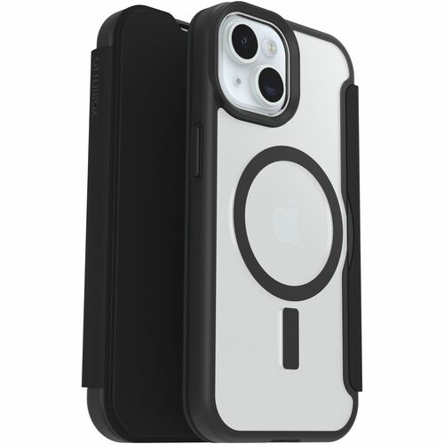 Sacoche de transport OtterBox React - Folio Style Apple iPhone 13, iPhone 14, iPhone 15 Smartphone - Black Crystal (Transp