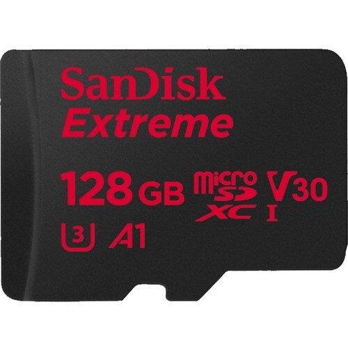 SanDisk Extreme 128 GB Class 10/UHS-I (U3) microSDXC - 160 MB/s Read - 90 MB/s Write