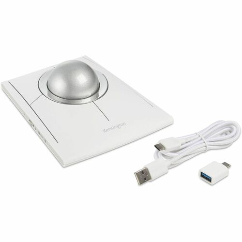 Kensington SlimBlade Pro EQ Trackball - Optical - Cable/Wireless - Bluetooth/Radio Frequency - 2.40 GHz - Rechargeable - W