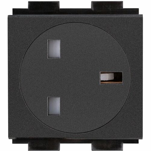 Crestron FT2A-PWR-UK-1-BASIC Stromausgang - 1 x Netzanschlüsse - 230 V AC / 10 A Bündig montierbar, Tabletop - Schwarz - P