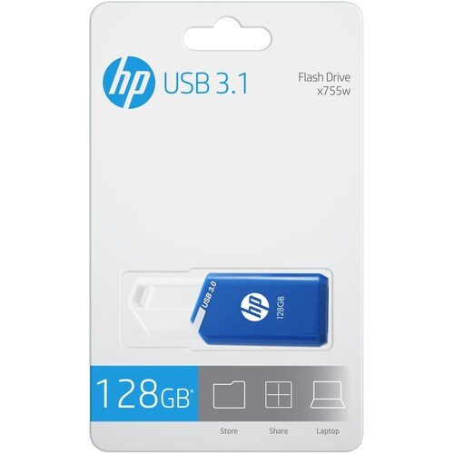 HP x755w 128 GB USB 3.1 (Gen. 1) Typ A Flash-Laufwerk - Blau, Weiß - 75 MB/s Read Speed - 30 MB/s Write Speed - 2 Jahr(e) 