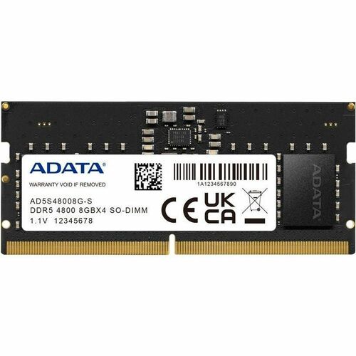 Módulo RAM Adata AD5S48008G-S para Portátil, Computadora de escritorio - 8GB (1 x 8GB) - DDR5-4800/PC5-38400 DDR5 SDRAM - 