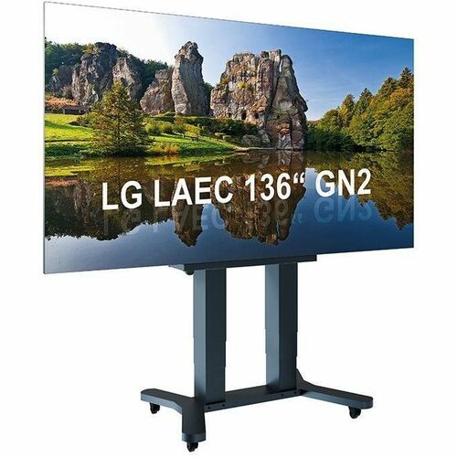 HAGOR Lift für Display, Mobiler Wagen - Schwarz - Höhenverstellbar - Bildschirmgröße: 345,4 cm (136 Zoll) - Aluminium, Stahl