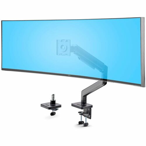 StarTech.com Monitor Desk Mount for up to 49in 32:9 Ultrawide Curved Screen, Mechanical Spring Arm, C-Clamp/Grommet, Max W