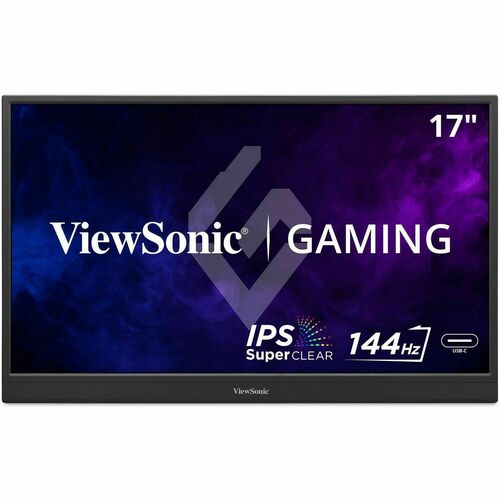 ViewSonic VX1754 17 Inch 1080p IPS Portable Gaming Monitor with 144Hz, AMD FreeSync, 2 Way Powered 60W USB C, Mini HDMI, a