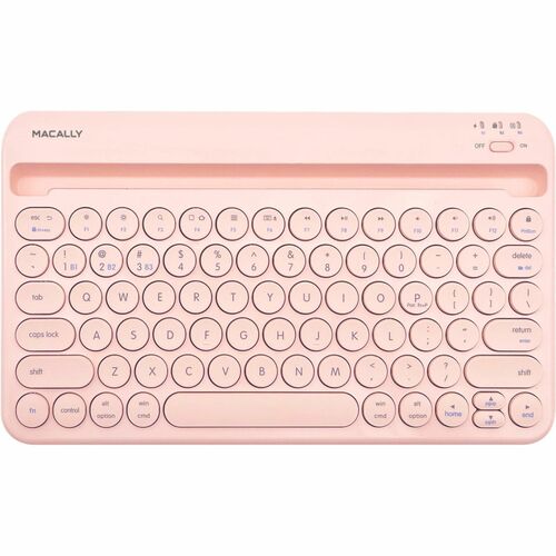 Macally Compact Bluetooth Keyboard for Mac with iPhone or iPad Holder (Brown) - Wireless Connectivity - Bluetooth - Compac