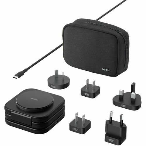 Belkin BoostCharge Pro Induktionsladegerät - Schwarz - für Qi2-fähiges Gerät, iPhone, Smartwatch, AirPod - Eingangsstecker