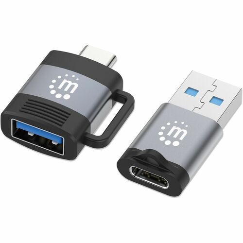 Manhattan Adaptador para Transferencia de Datos - 2 / Set - Níquel Contacto - Gris, Negro
